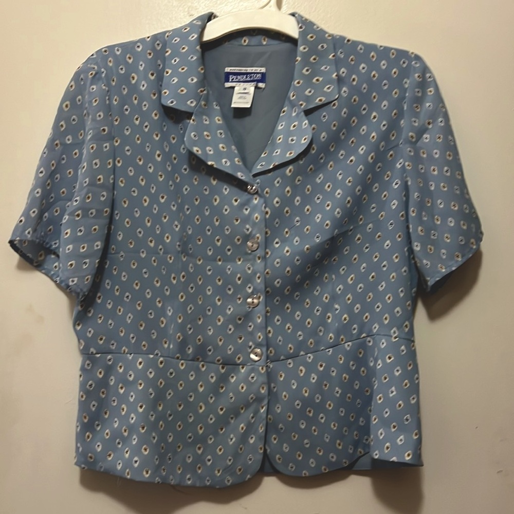 Pendleton petite collar button blouse 10
